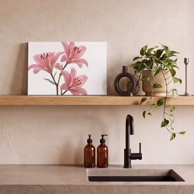 Leinwandbild - Blumen – Sanft – Modern — 3