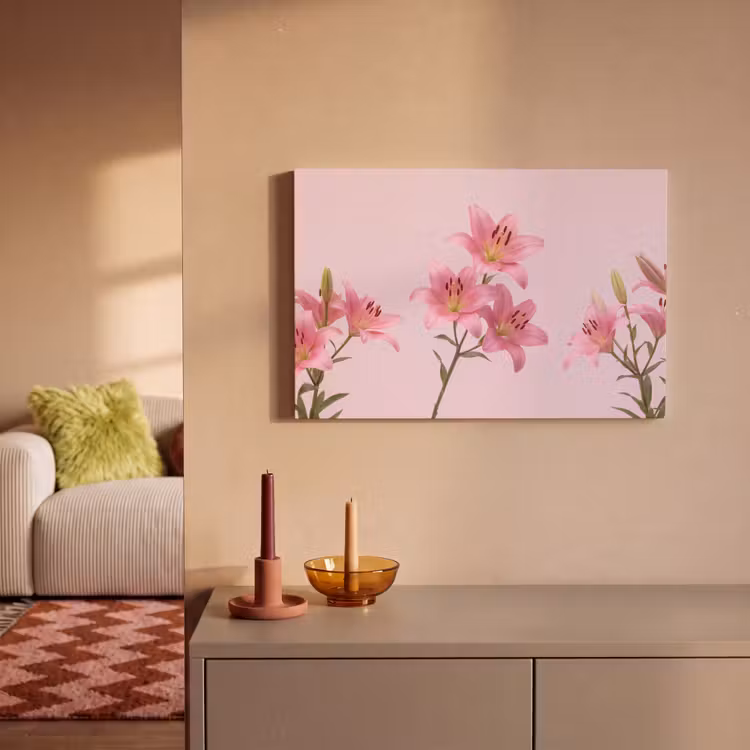 Leinwandbild - Blumen – Zart – Rosa — 2
