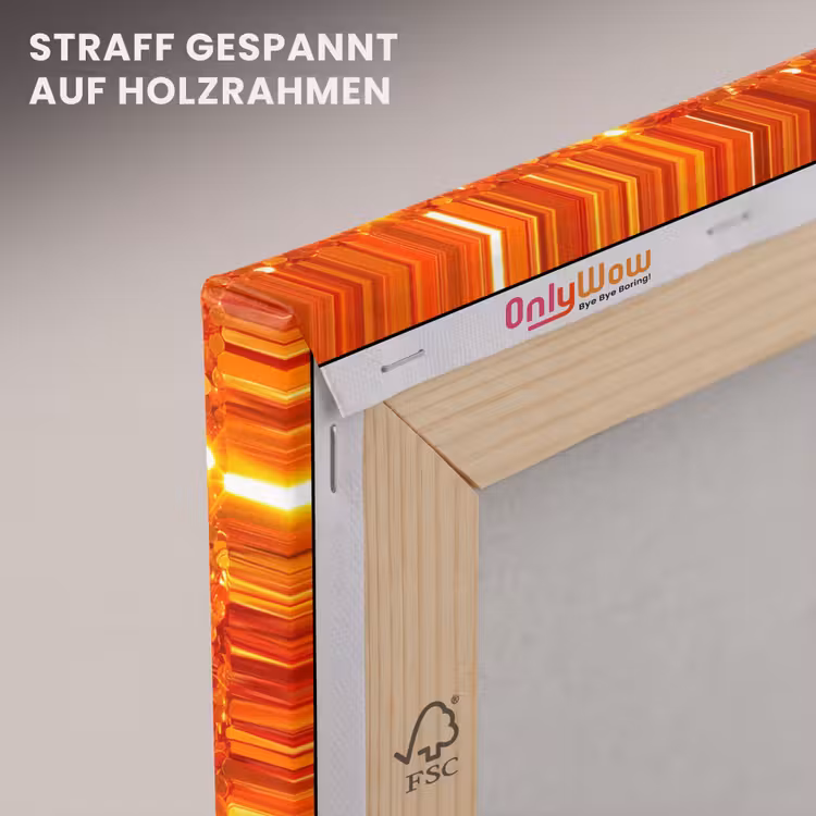 Leinwandbild - Glitzer – Orange – Abstrakt — 5