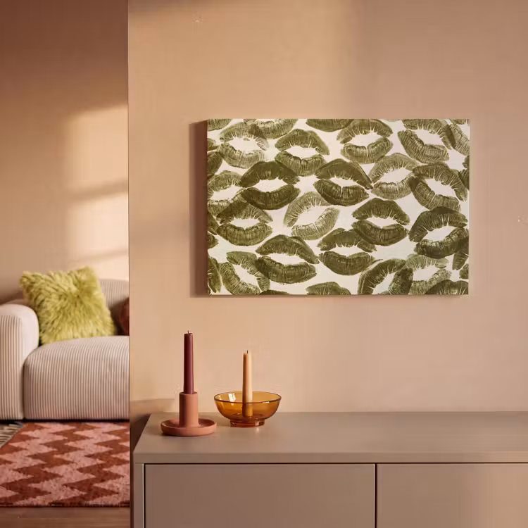 Leinwandbild - Kuss – Muster – Grün — 2