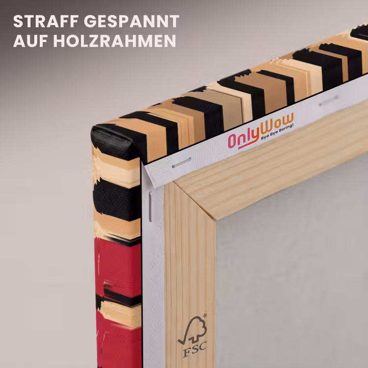 Leinwandbild - Kussabdruck – Tiermuster – Rot — 5