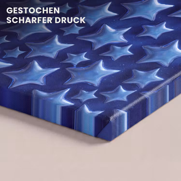 Leinwandbild - Muster mit blauen Sternen — 4