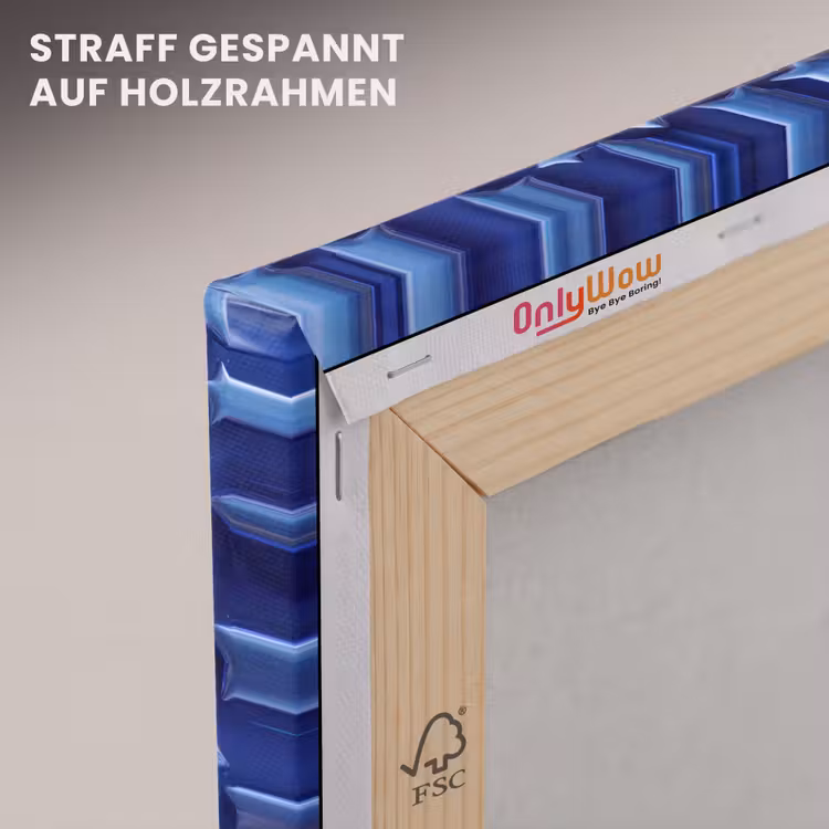 Leinwandbild - Muster mit blauen Sternen — 5
