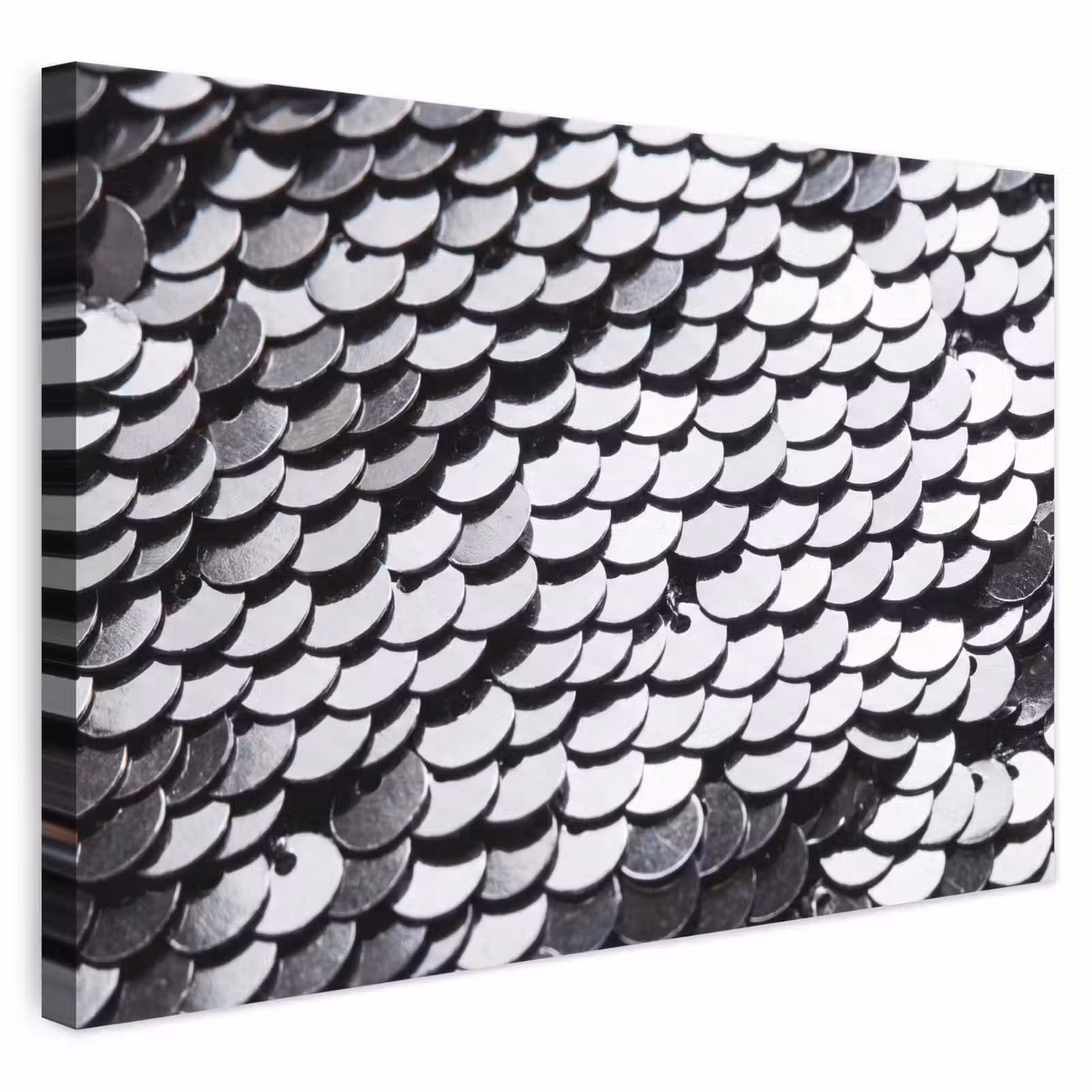 Leinwandbild - Pailletten – Silber – Muster — 1