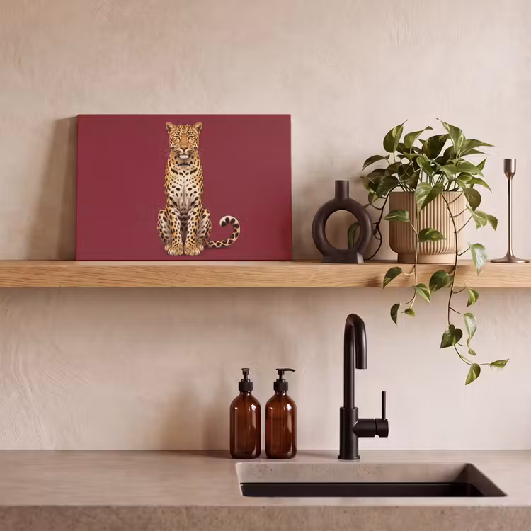 Leinwandbild - Katze – Tiere – Rot — 3