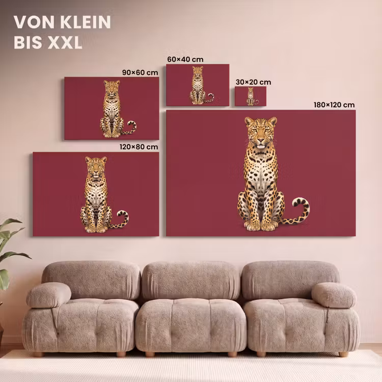 Leinwandbild - Katze – Tiere – Rot — 6