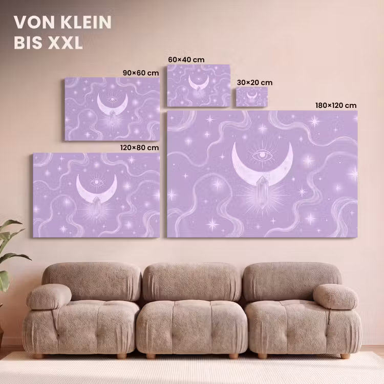 Leinwandbild - Mond – Mystik – Lila — 6