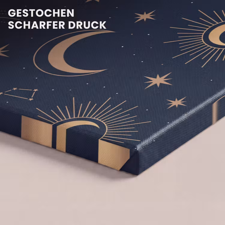 Leinwandbild - Mond – Sterne – Gold — 4