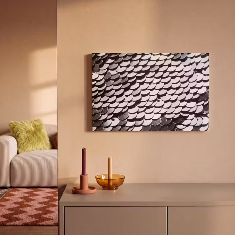Leinwandbild - Pailletten – Silber – Muster — 2