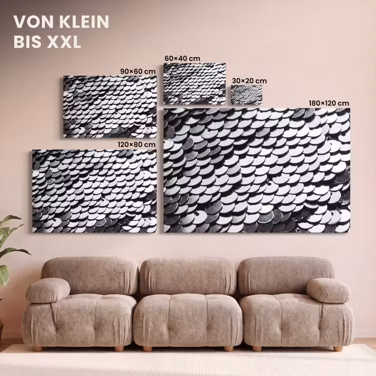Leinwandbild - Pailletten – Silber – Muster — 6