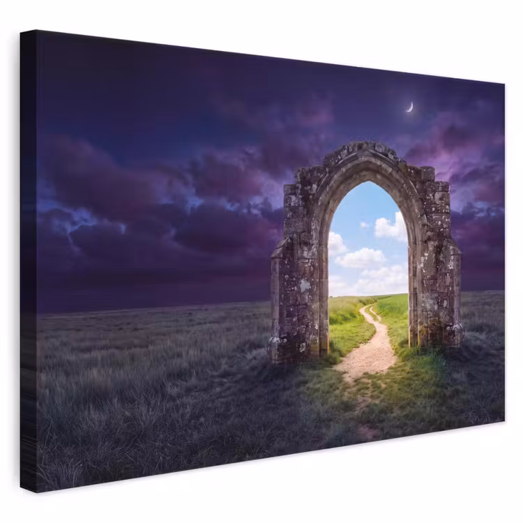 Leinwandbild - Bogen – Landschaft – Kontrast — 1