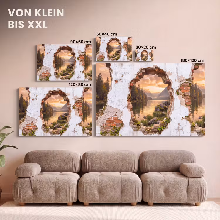 Leinwandbild - Mauer – Landschaft – Natur — 6