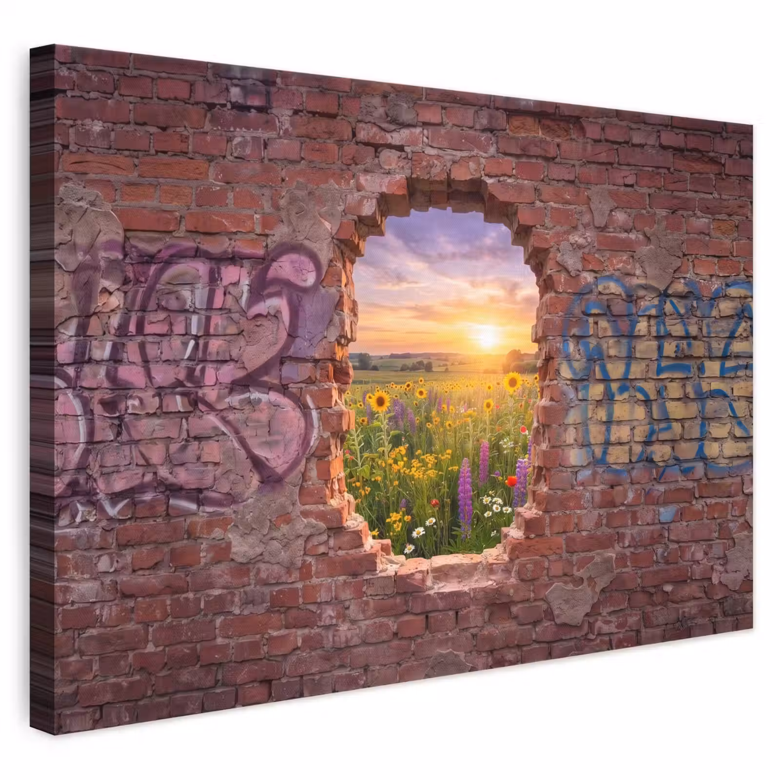 Leinwandbild - Blumen – Feld – Natur — 1