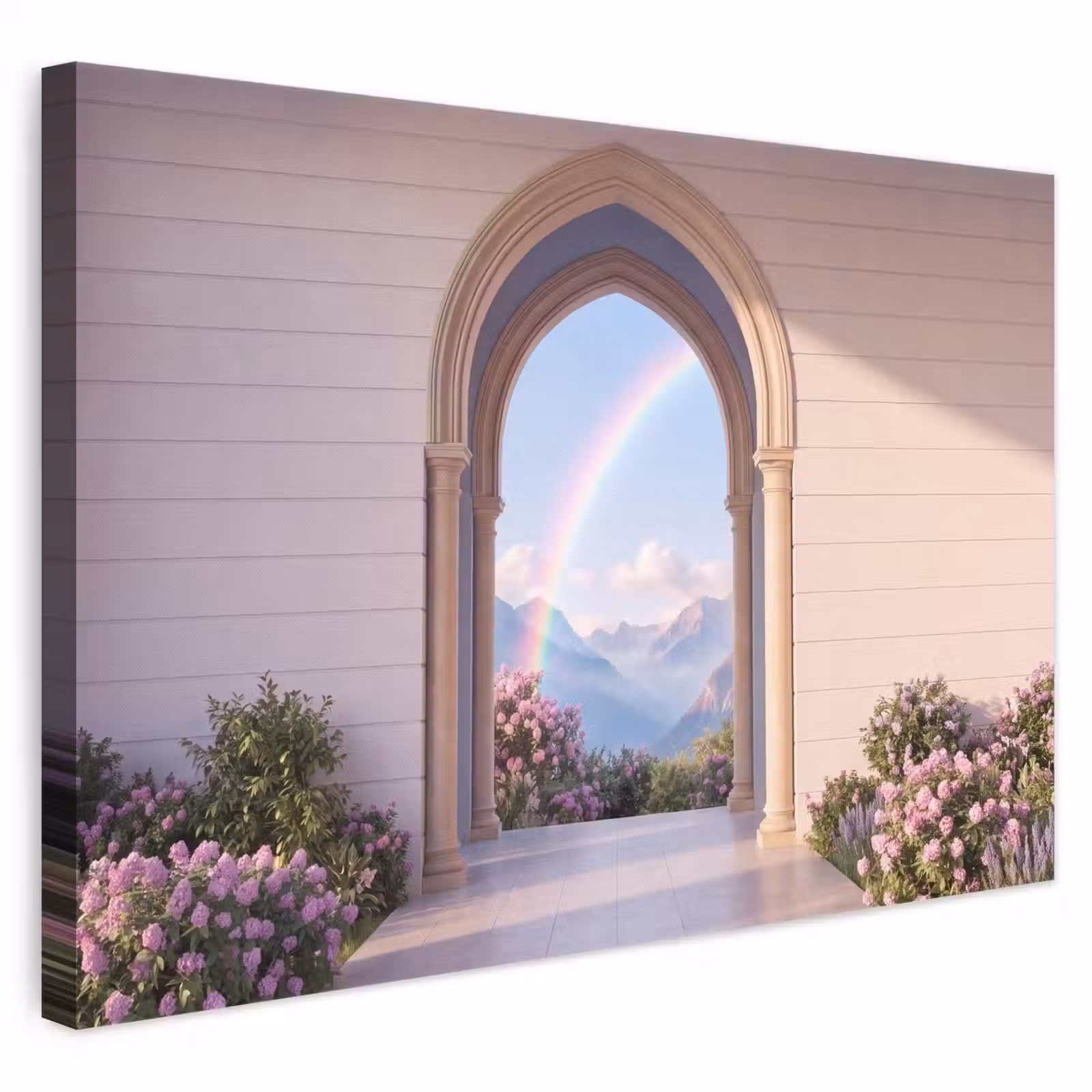 Leinwandbild - Bogen – Berge – Regenbogen — 1