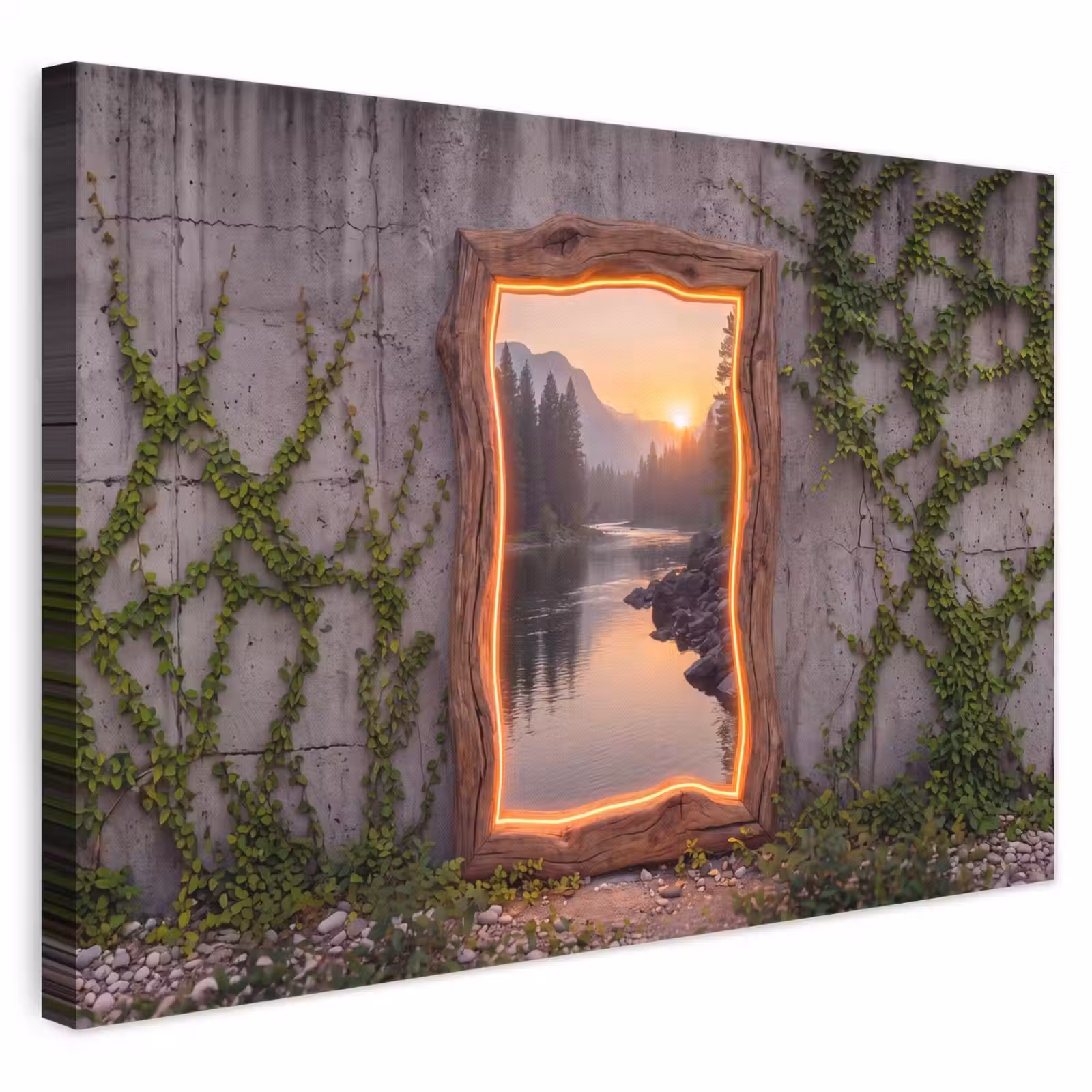 Leinwandbild - Landschaft – Rahmen – Licht — 1