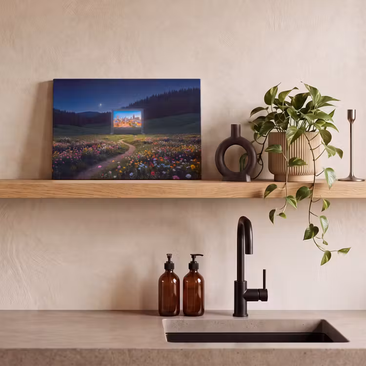 Leinwandbild - Bildschirm – Stadt – Natur — 3