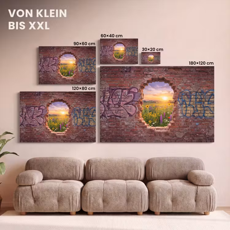Leinwandbild - Blumen – Feld – Natur — 6