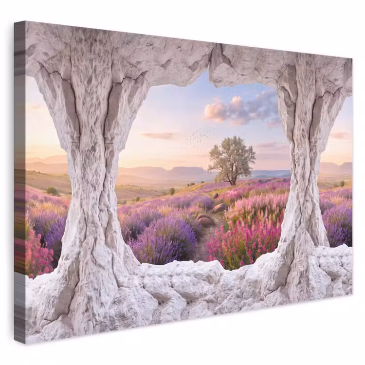 Leinwandbild - Blumen – Weg – Natur — 1