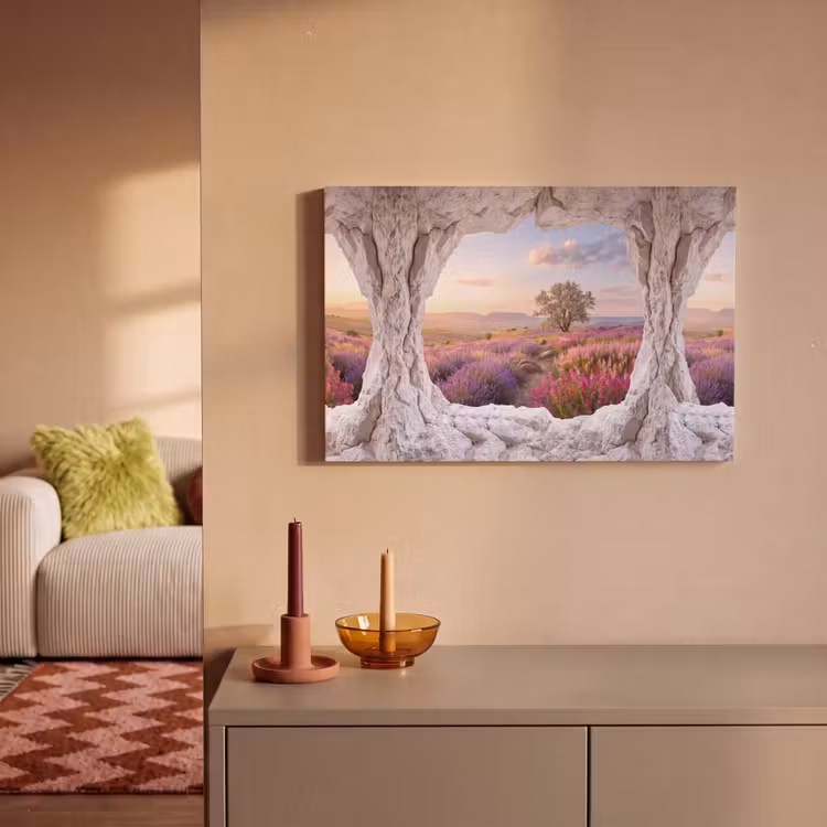 Leinwandbild - Blumen – Weg – Natur — 2