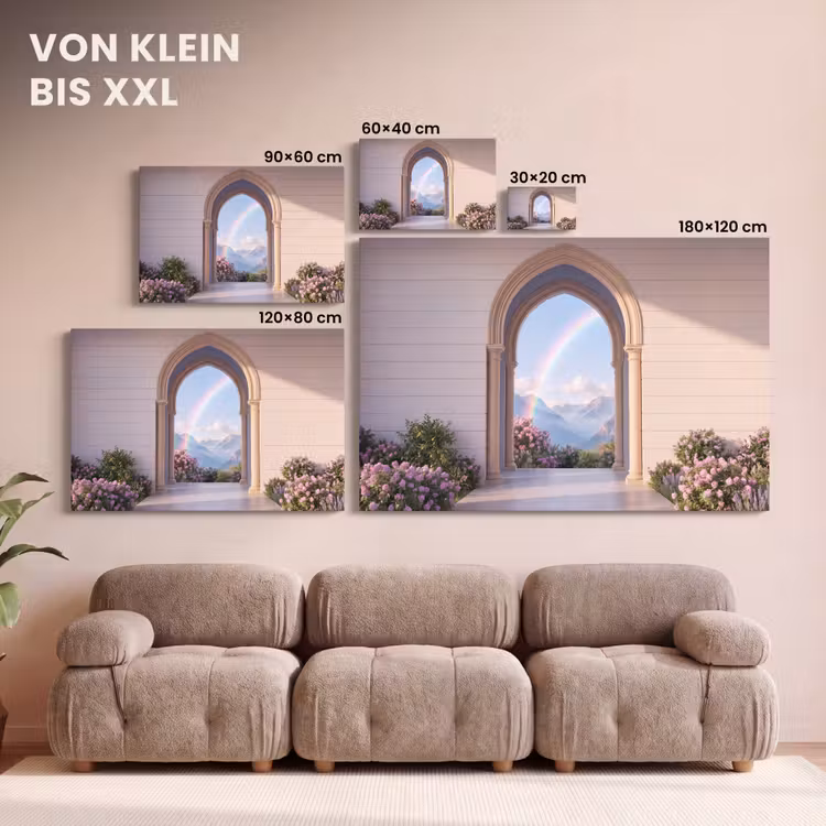 Leinwandbild - Bogen – Berge – Regenbogen — 6