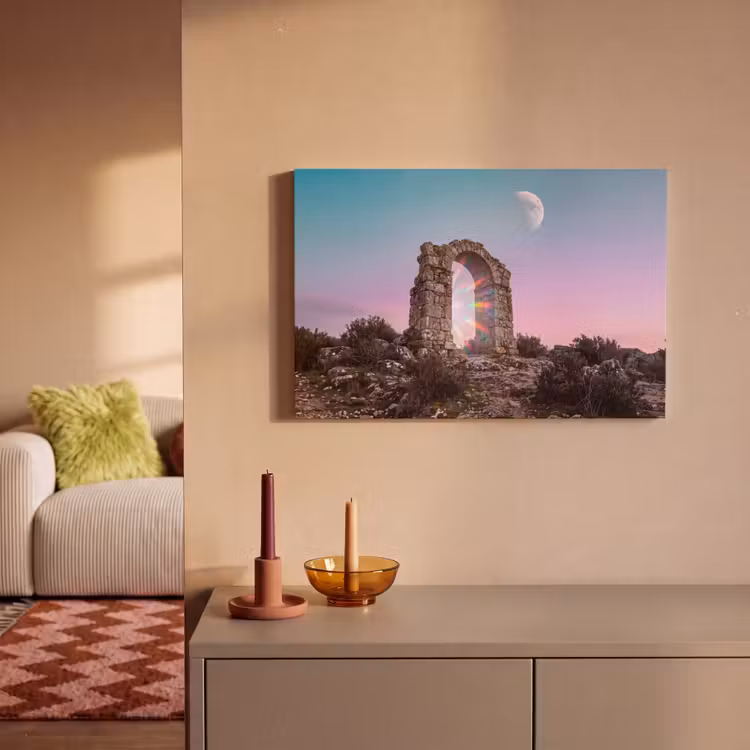 Leinwandbild - Bogen – Regenbogen – Mond — 2