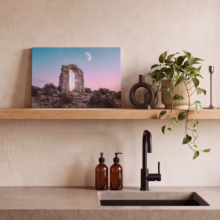 Leinwandbild - Bogen – Regenbogen – Mond — 3