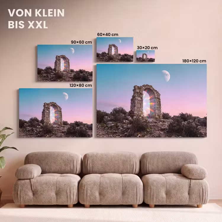 Leinwandbild - Bogen – Regenbogen – Mond — 6