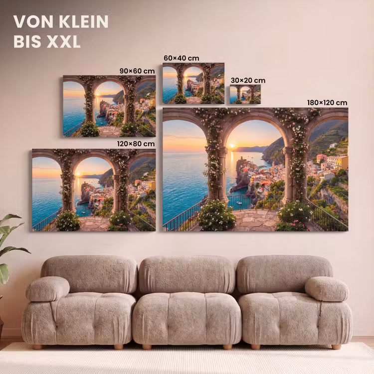 Leinwandbild - Dorf – Meer – Sonnenuntergang — 6