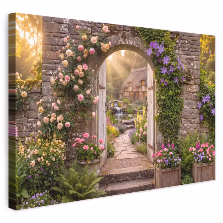 Leinwandbild - Haus – Garten – Natur — 1