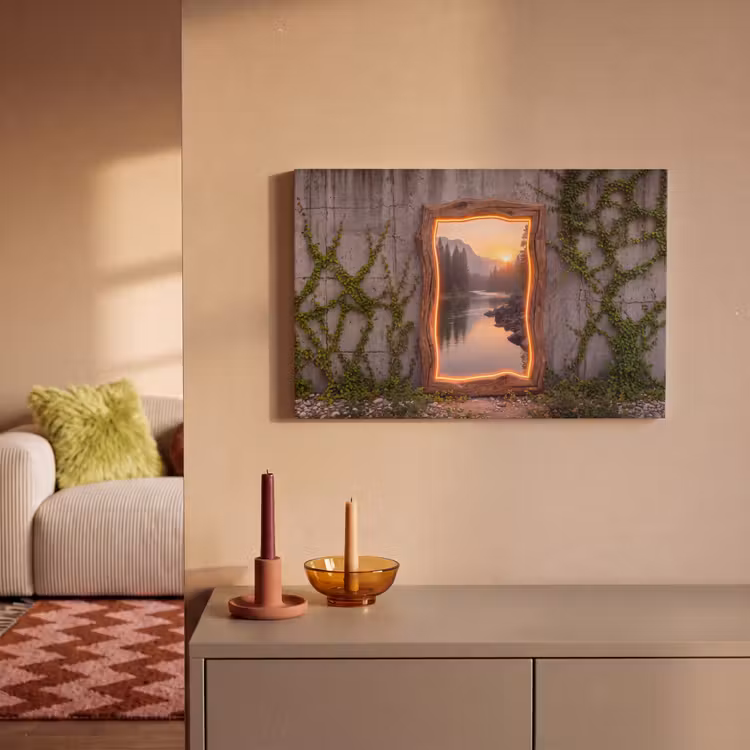 Leinwandbild - Landschaft – Rahmen – Licht — 2