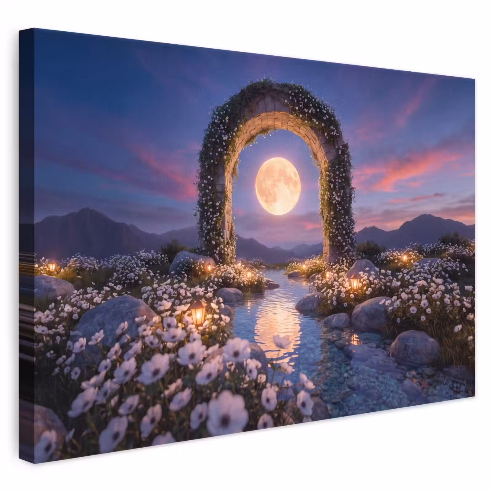 Leinwandbild - Bogen – Mond – Nacht — 1