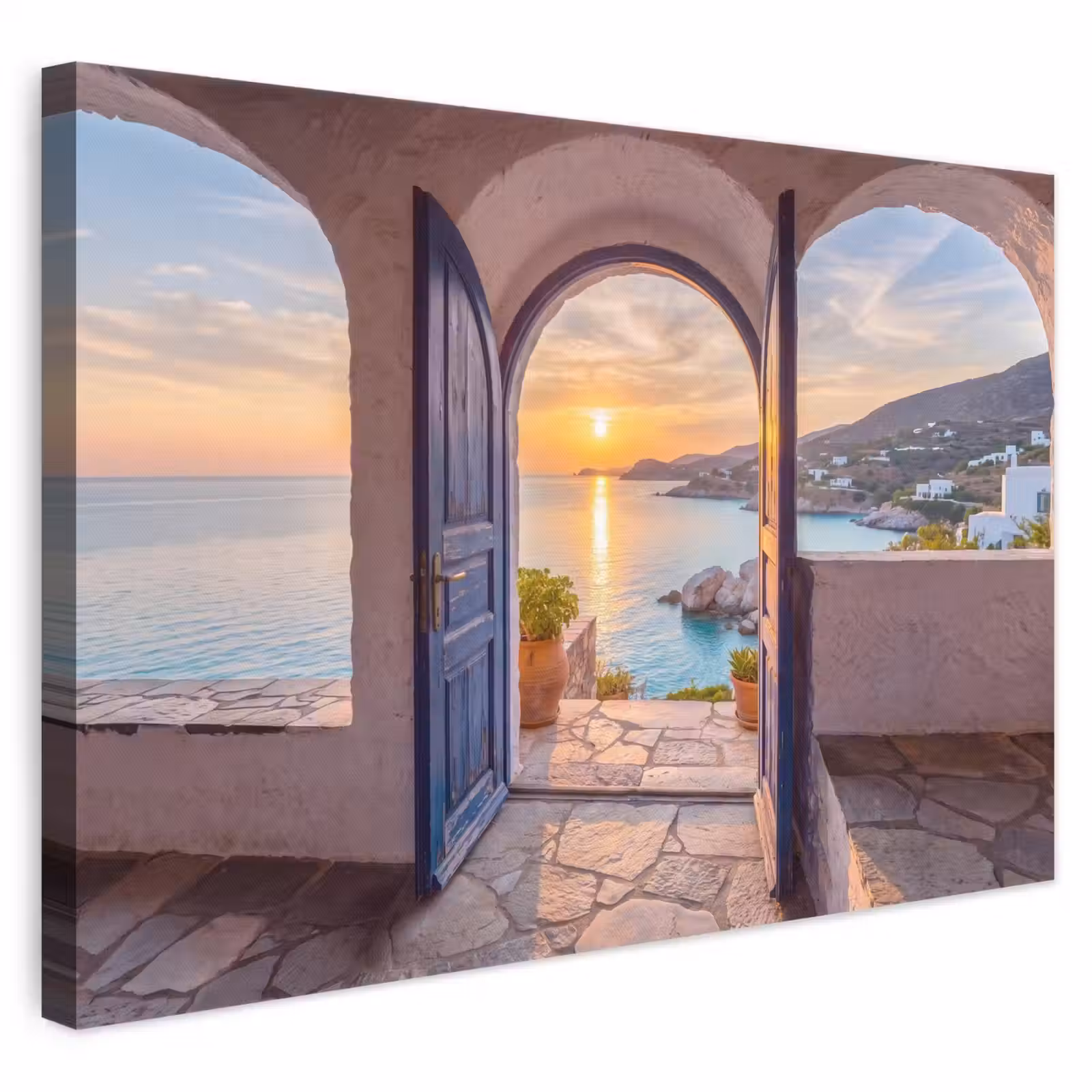 Leinwandbild - Offene Tür – Meer — 1