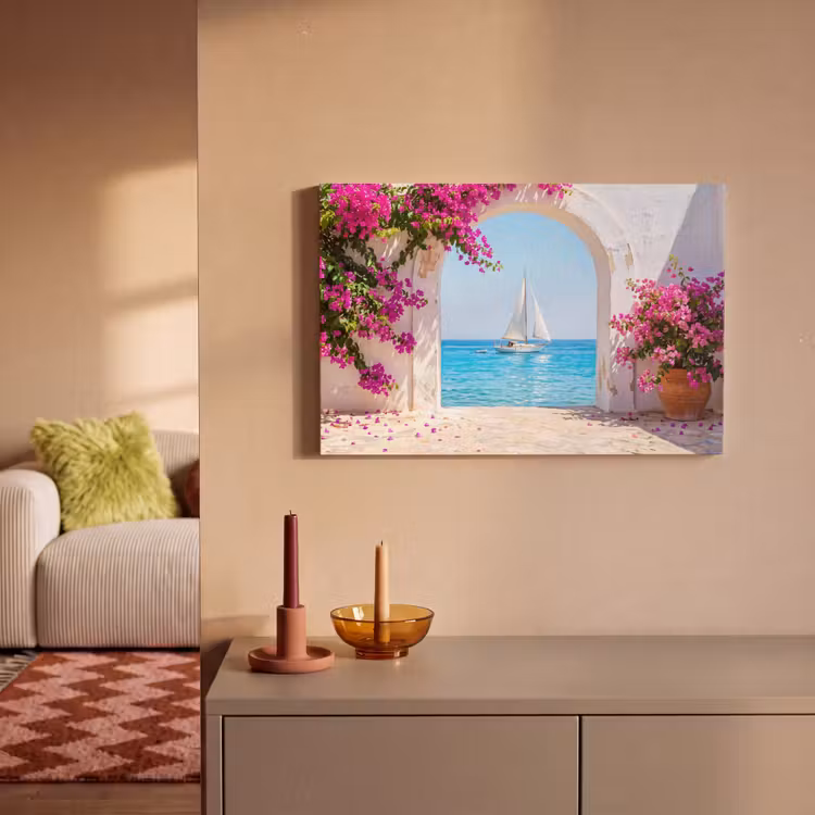 Leinwandbild - Blumen – Meer – Sommer — 2
