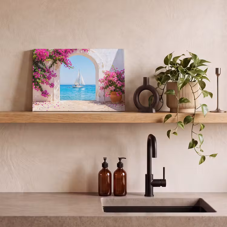 Leinwandbild - Blumen – Meer – Sommer — 3