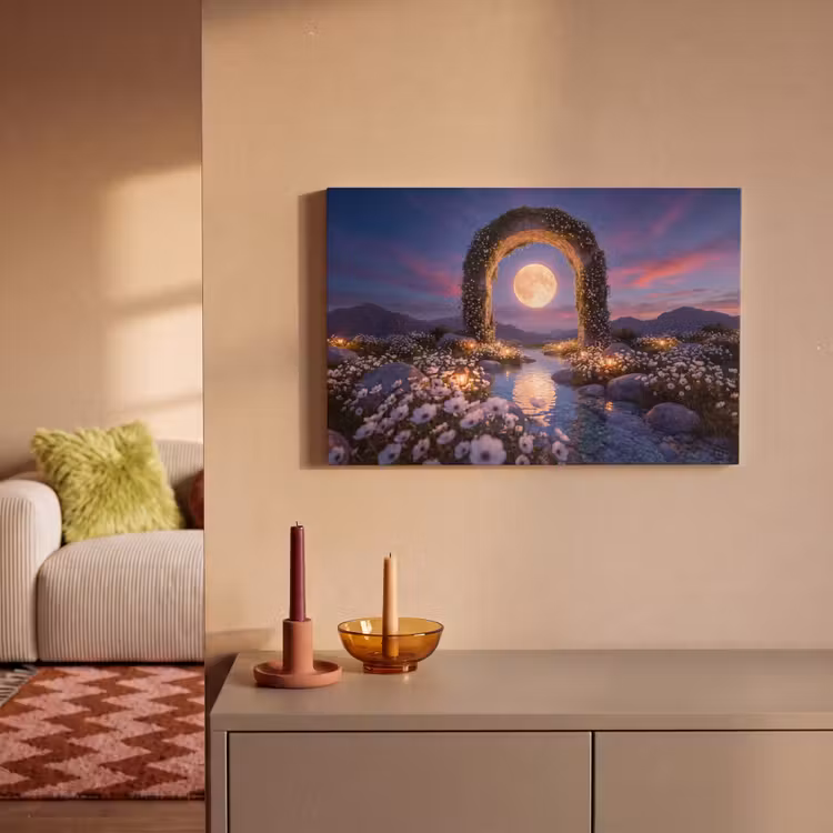 Leinwandbild - Bogen – Mond – Nacht — 2