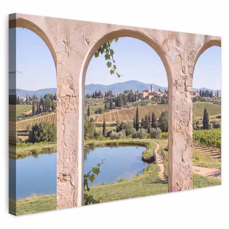 Leinwandbild - Dorf – Landschaft – Natur — 1