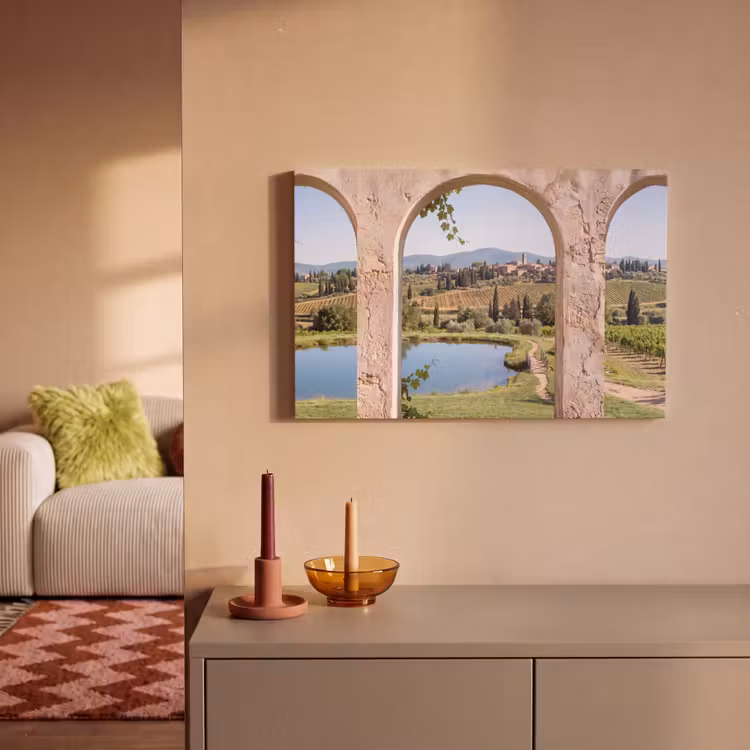 Leinwandbild - Dorf – Landschaft – Natur — 2