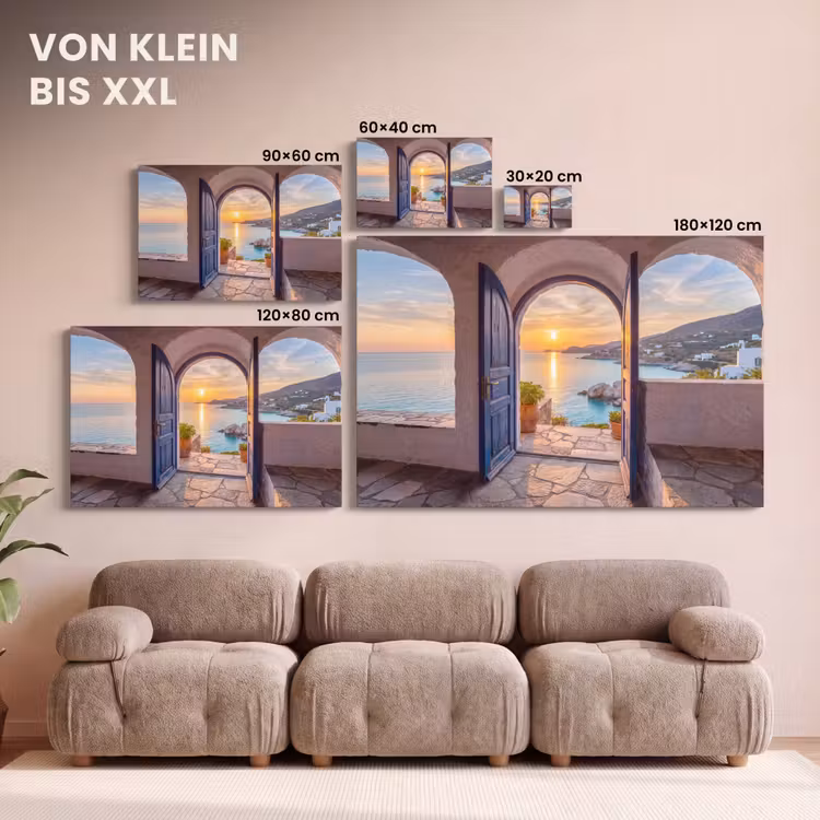 Leinwandbild - Offene Tür – Meer — 6