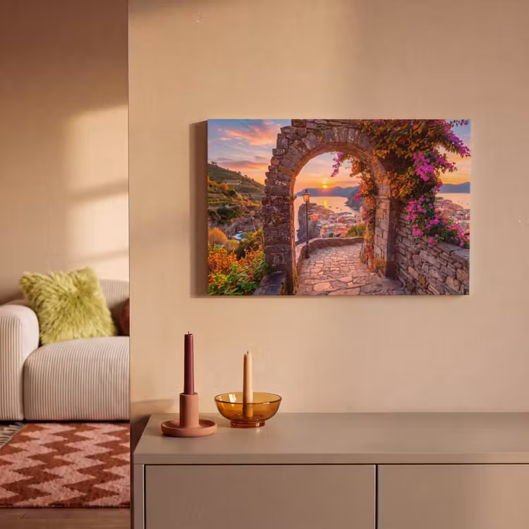Leinwandbild - Bogen – Küste – Sonnenuntergang — 2