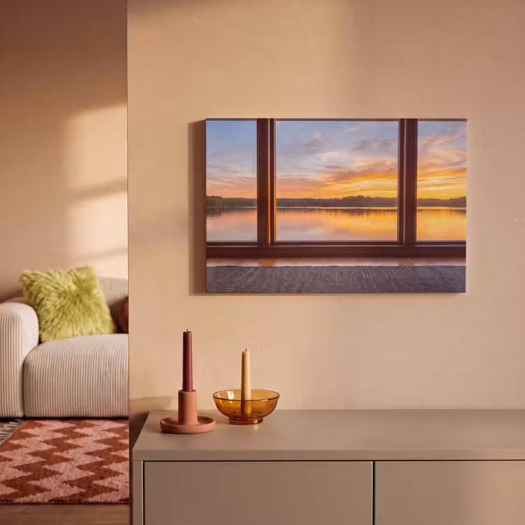 Leinwandbild - Fenster – See – Natur — 2