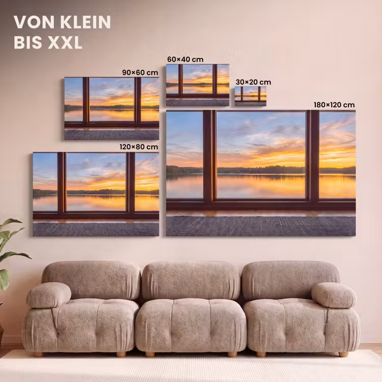 Leinwandbild - Fenster – See – Natur — 6