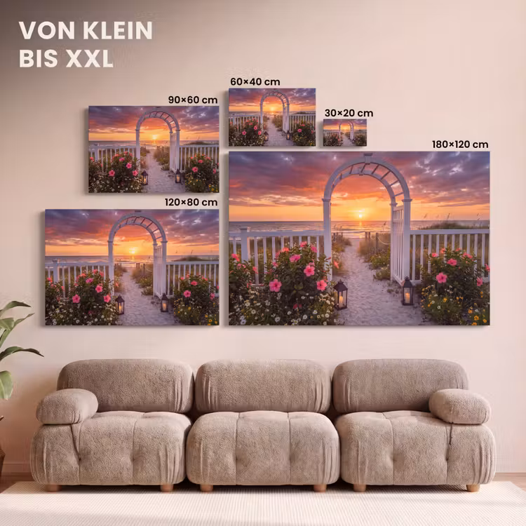 Leinwandbild - Meer – Frosch – Blumen — 6