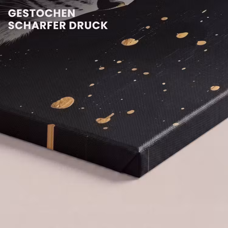 Leinwandbild - Porträt - Löwe - Abstrakt - Gold — 4