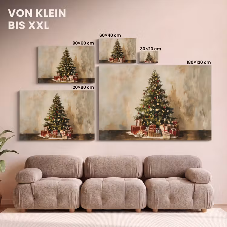 Leinwandbild - Weihnachtsbaum - Geschmückt - Farbenfroh — 6