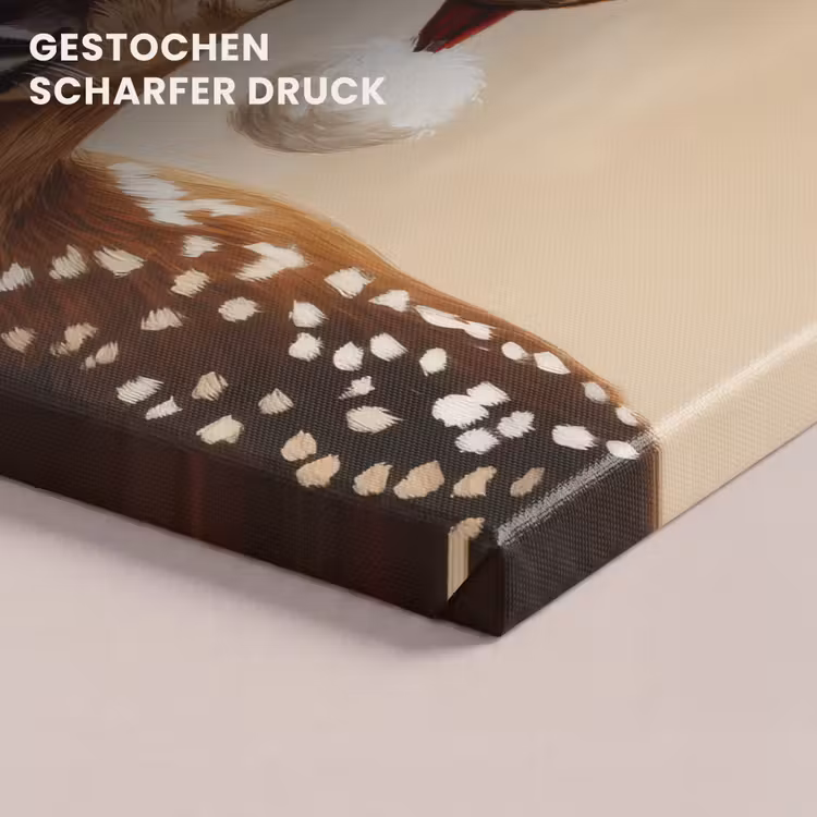 Leinwandbild - Weihnachten - Hirsch - Geweih - Rot — 4