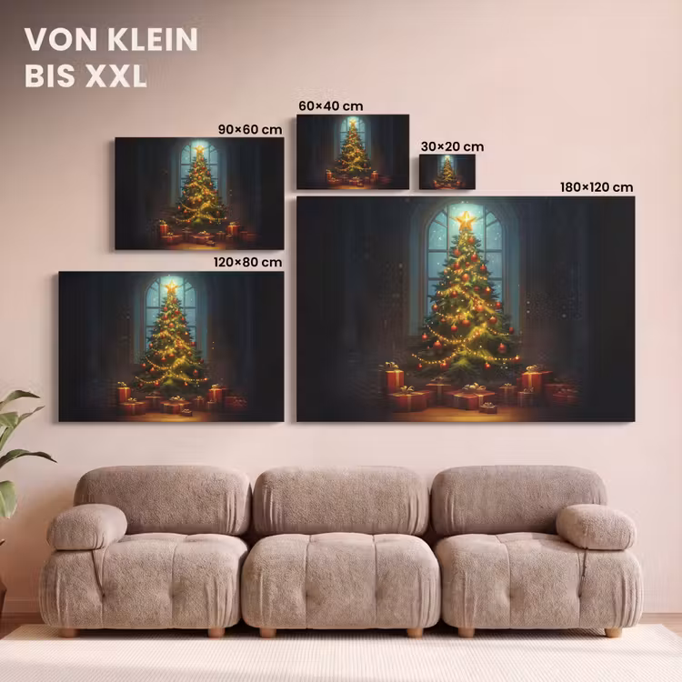 Leinwandbild - Weihnachtsbaum - Geschenk - Winter — 6