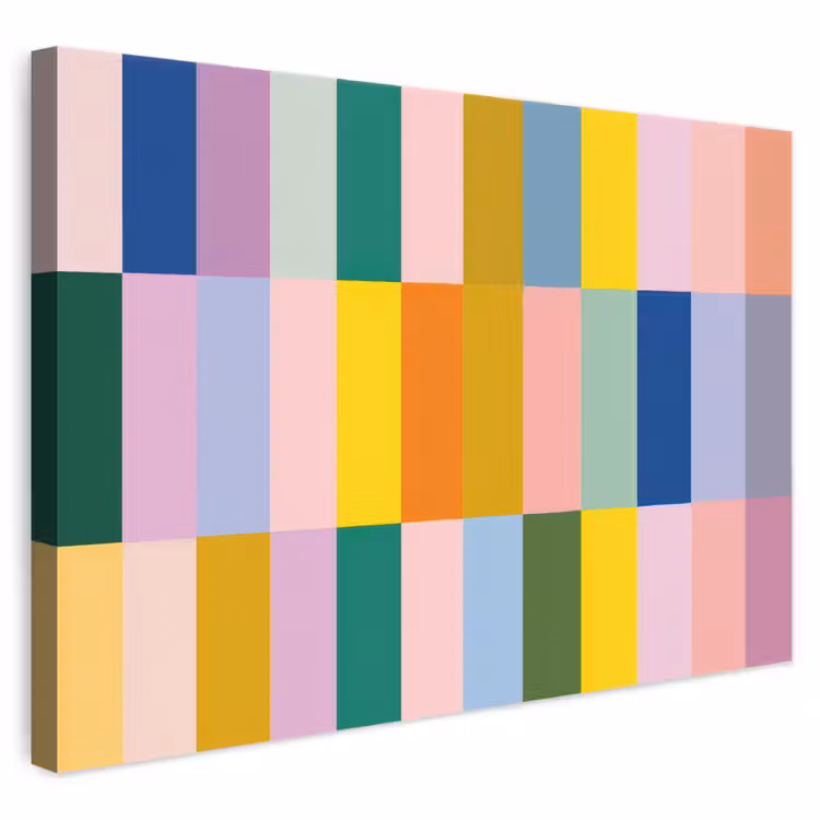 Leinwandbild - Streifen - Blau - Muster - Abstrakt — 1