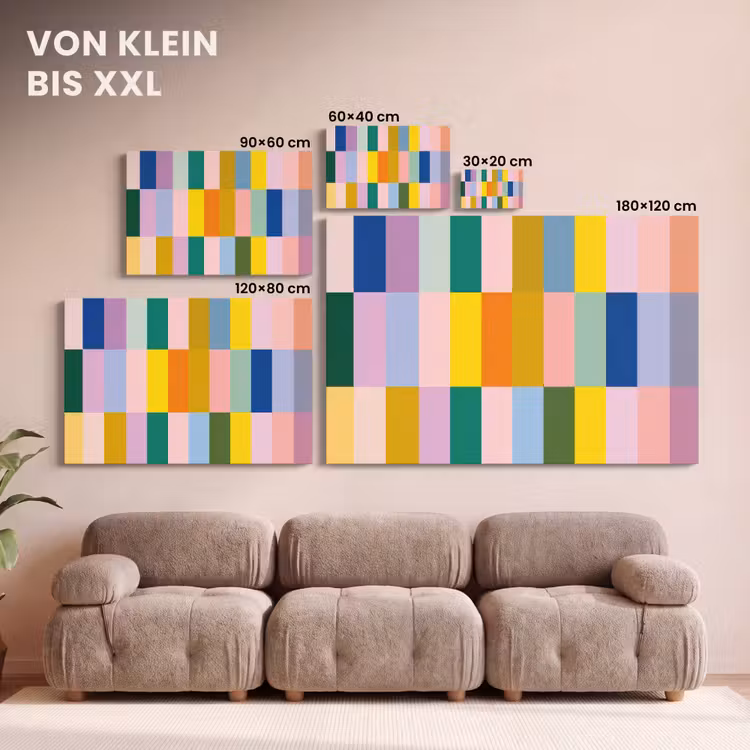 Leinwandbild - Streifen - Blau - Muster - Abstrakt — 6