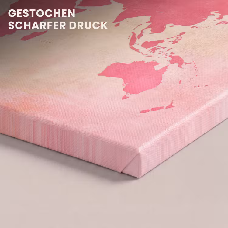 Leinwandbild - Weltkarte - Rosa - Unscharf — 4