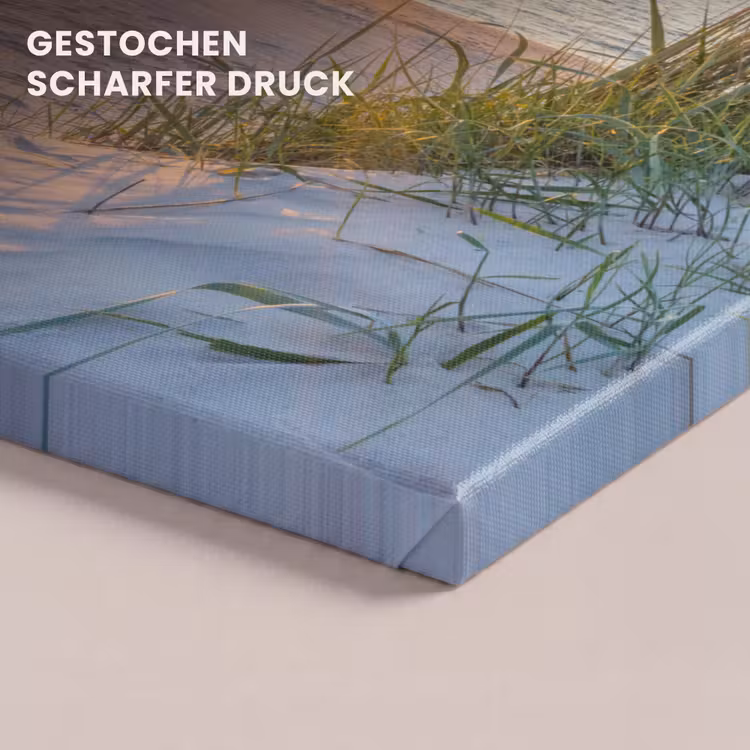 Leinwandbild - Strand - Sonne - Düne - Gras - Sand - Horizont — 4